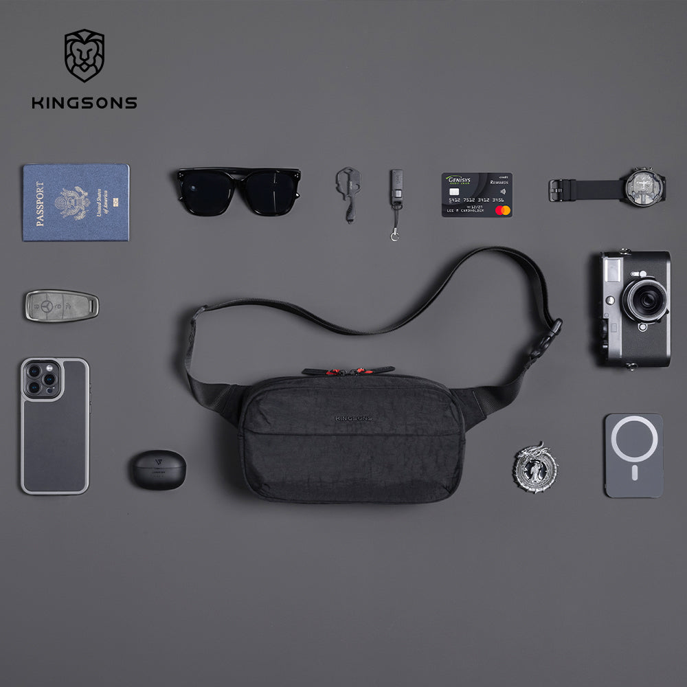 Concise Casual Sling Bag - Black - KS25056