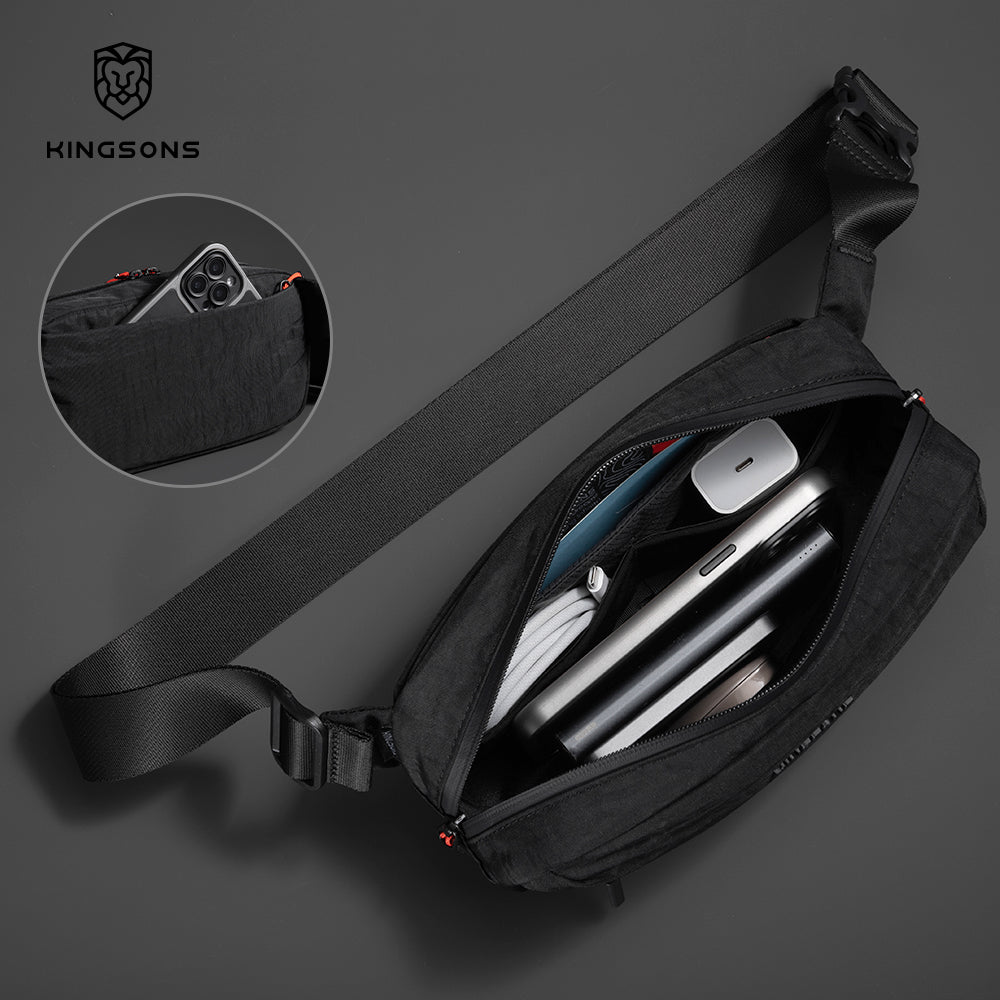 Concise Casual Sling Bag - Black - KS25056