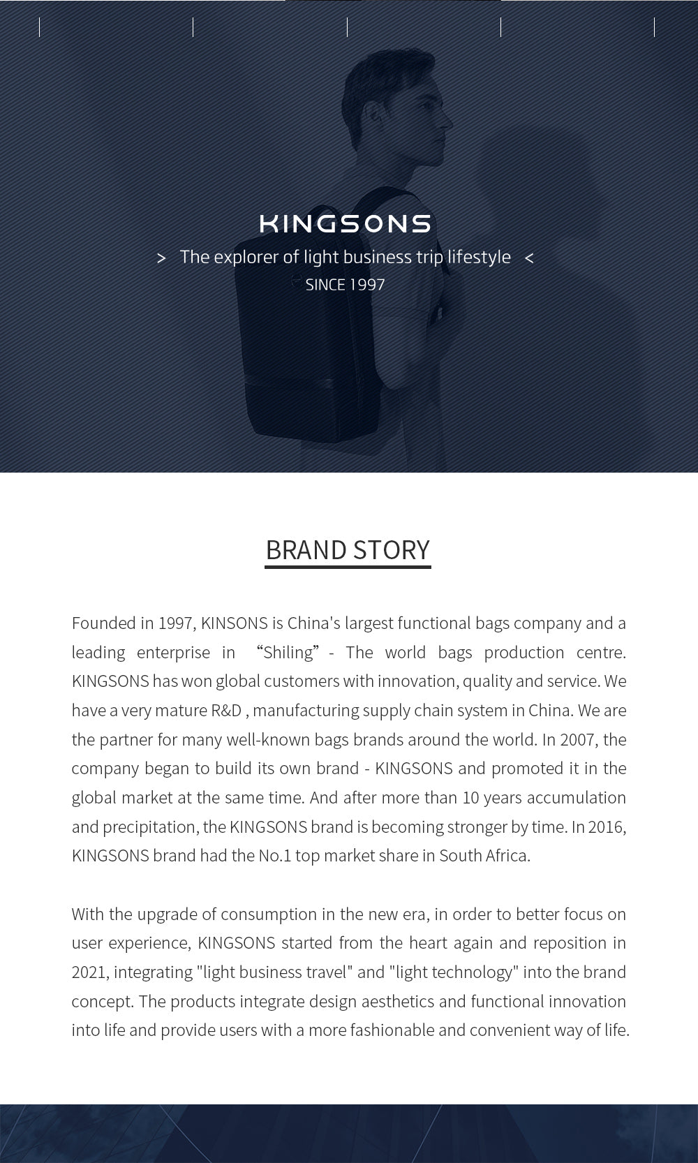 Kingsons Slim Minimalist Backpack (14L)