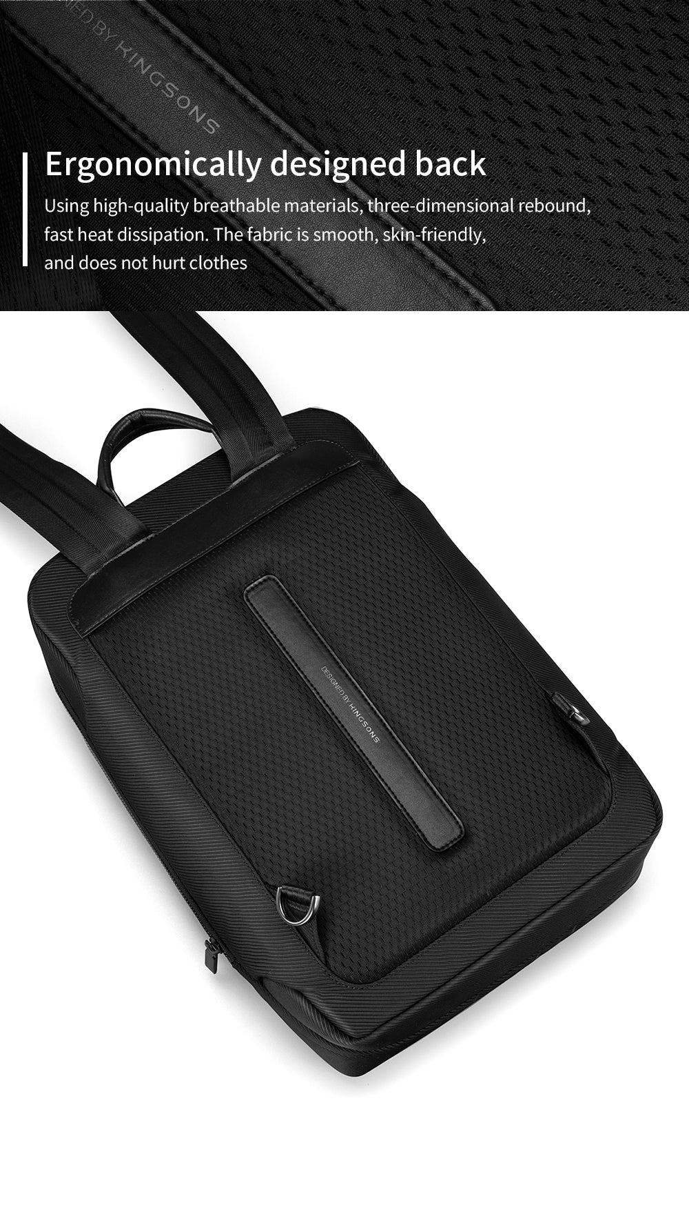 Kingsons Slim Minimalist Backpack (14L)