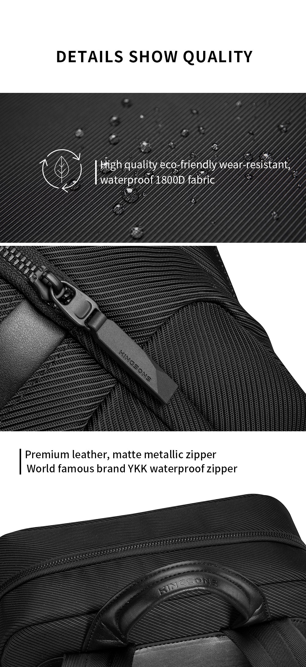 Kingsons Slim Minimalist Backpack (14L)