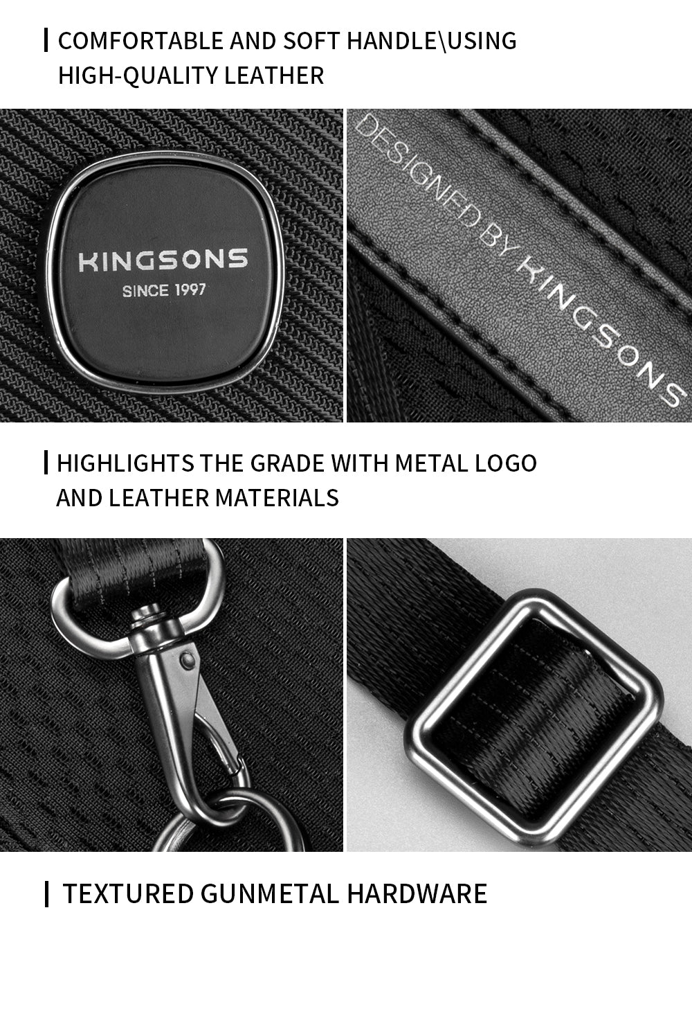 Kingsons Slim Minimalist Backpack (14L)